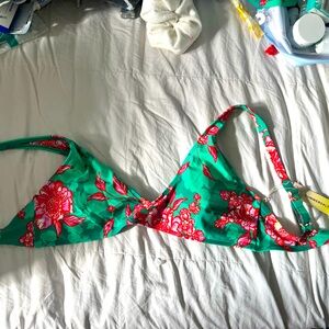 NWT SUMMERSALT- Bathing Suit Top - Scoop Neck Bikini - Size 10 - Floral